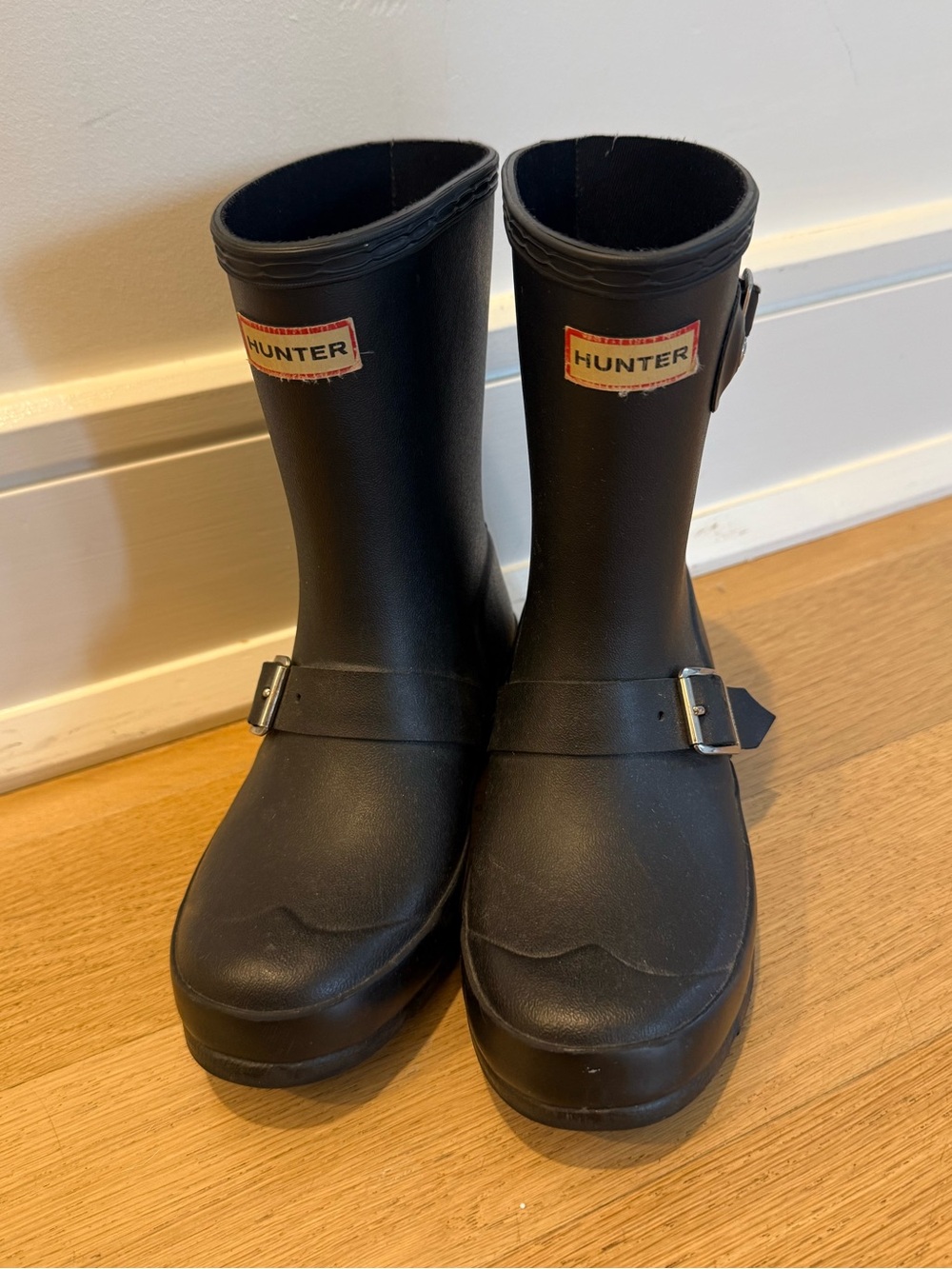 Hunter Kids' Black Rain Boots - Classic Waterproof Style Size 13